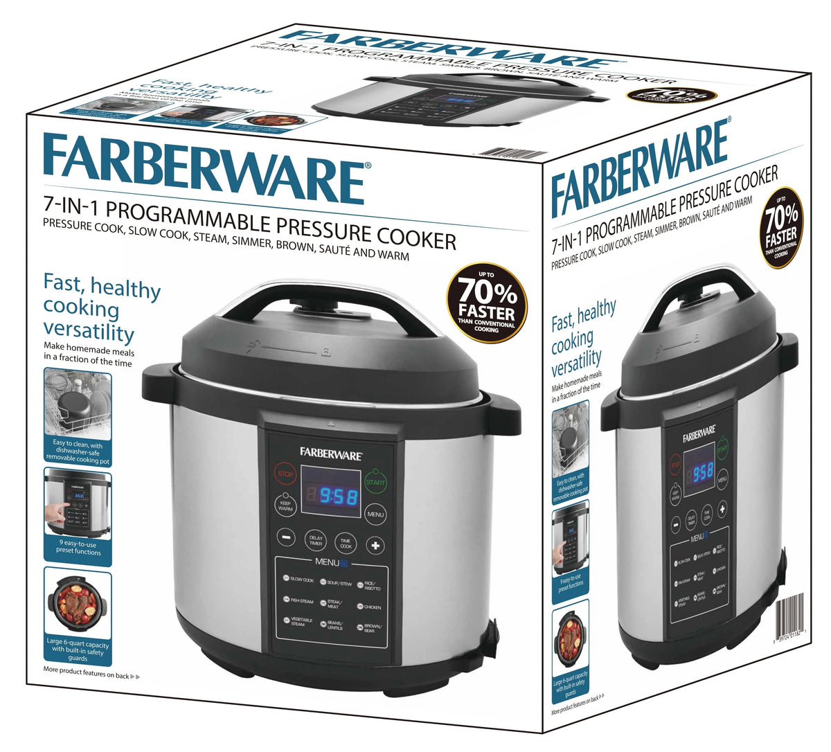 Farberware Programmable Digital Pressure Cooker, 6 Quart