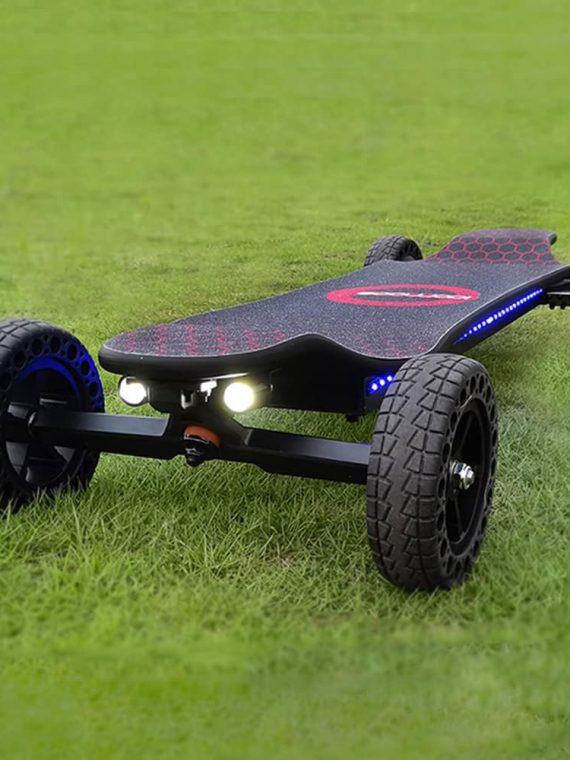 Electric Skateboard 4000 Watts 12S3P 35 Mph 22 Mile Range 6 in Wheels - Black