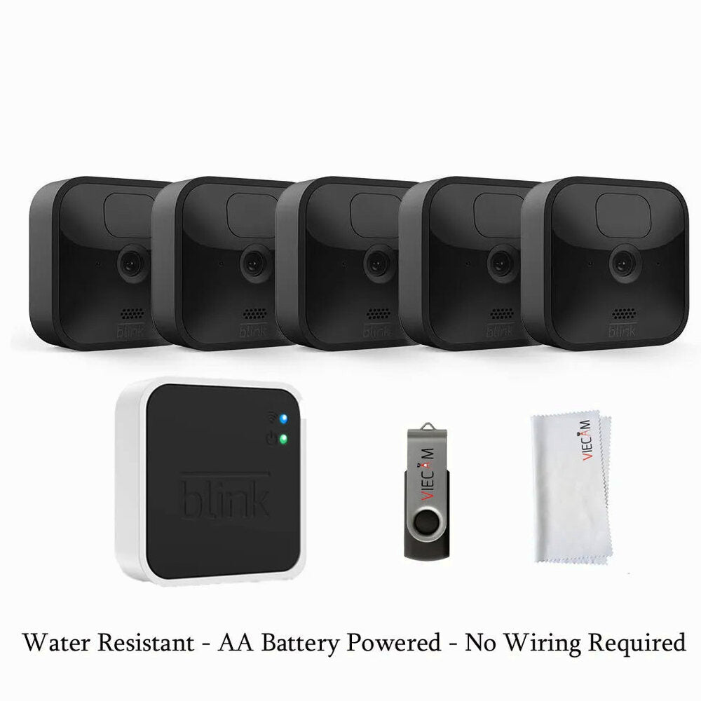 Blink Outdoor 5 Camera Kit - Wireless Weather-Resistant 1080p HD Security System with Night Vision &amp; Local Storage