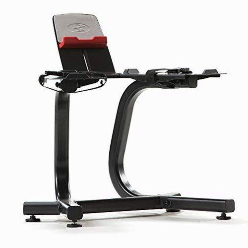 Bowflex SelectTech Dumbbell Stand with Media Rack, Ergonomic Design, Wheeled, Compact for 552/560/1090 Models