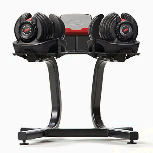 Bowflex SelectTech Dumbbell Stand with Media Rack, Ergonomic Design, Wheeled, Compact for 552/560/1090 Models