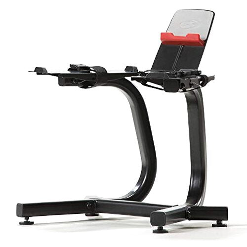 Bowflex SelectTech Dumbbell Stand with Media Rack, Ergonomic Design, Wheeled, Compact for 552/560/1090 Models