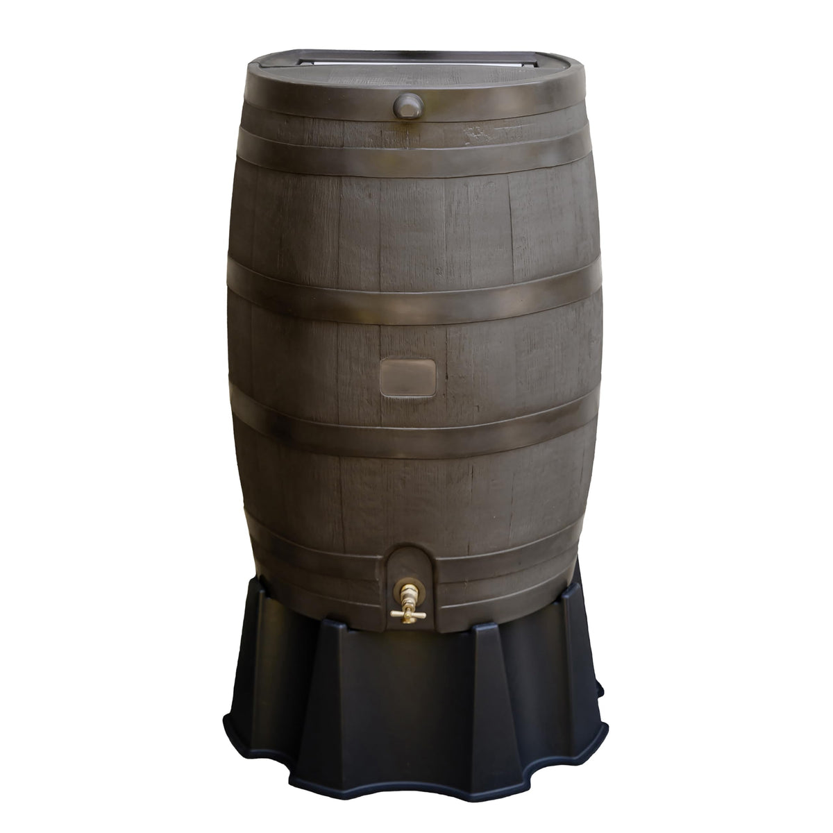 50 Gallon Rain Barrel With Brass Spigot And Flat-Back Design