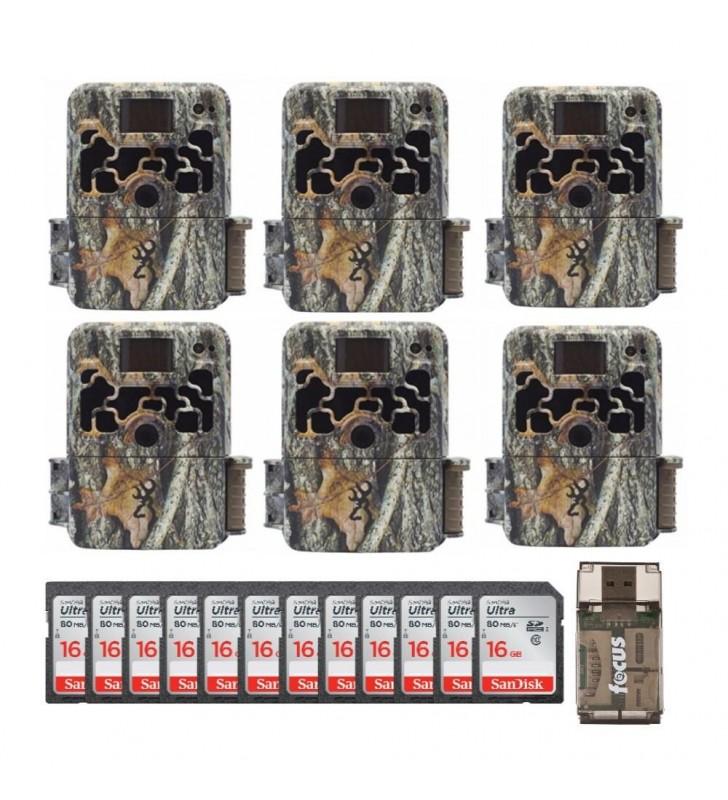 Browning Trail Cameras Dark Ops Extreme 16MP Trail Camera 6-Pack With 12 16GB SD Cards And USB 2.0 Card Reader - Dark Ops Extreme