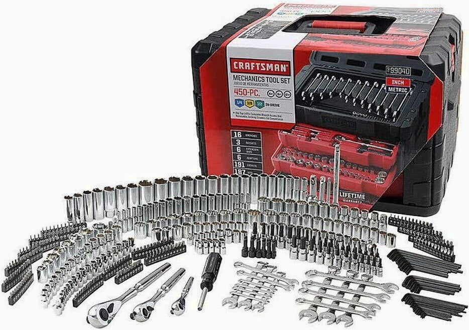 Craftsman 450-Piece Mechanics Tool Set, Ratchet Socket Hand Wrench Toolset