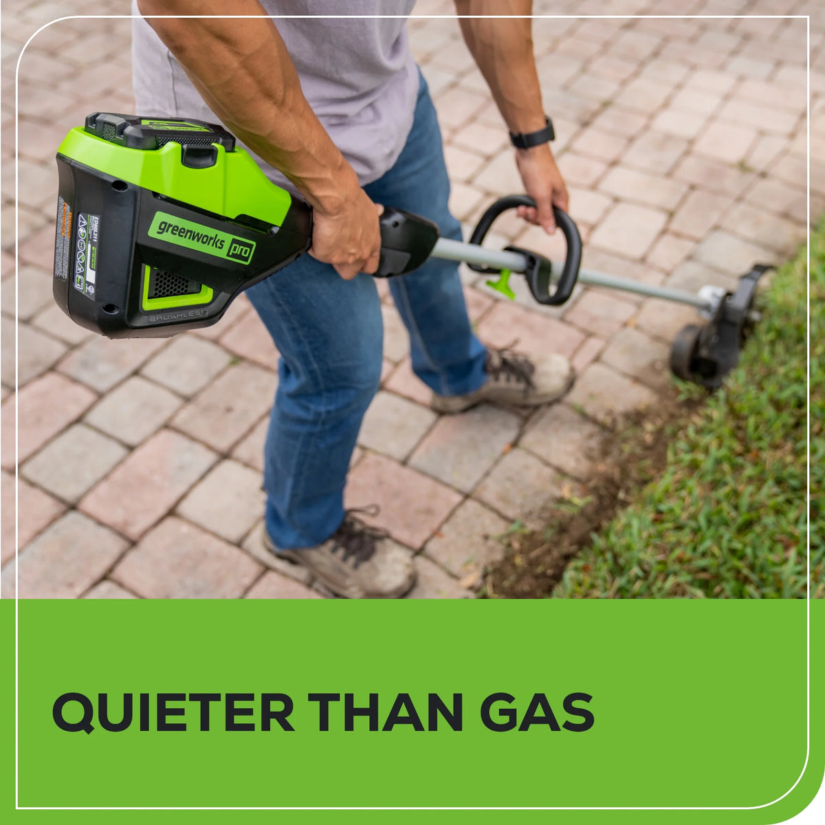 Greenworks Cordless Edger 60V 8 in Brushless With 2.0 Ah Battery And Charger