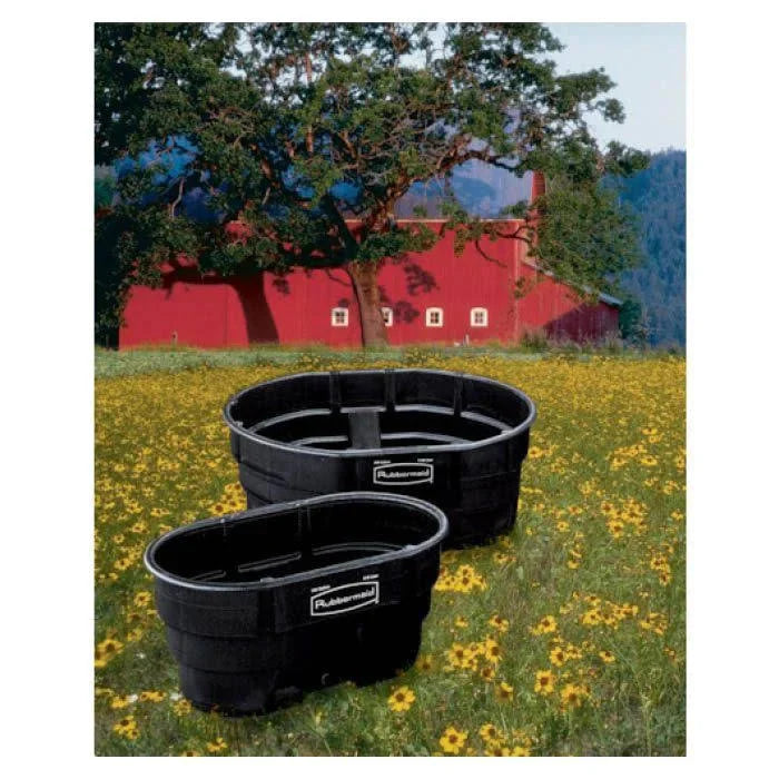 Rubbermaid 150 Gal Plastic Stock Tank, Black - FG424500BLA