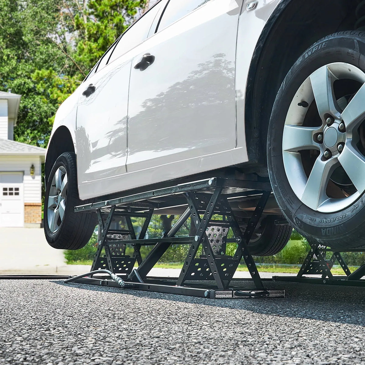 Portable Car Lift System 5000 LBS Carbon Steel Black - 9.06 inch-25.6 inch