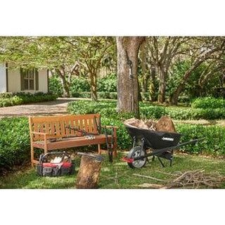Husky 6 Cu. Ft. Poly Dual Wheel Wheelbarrow with Flat Free Tires
