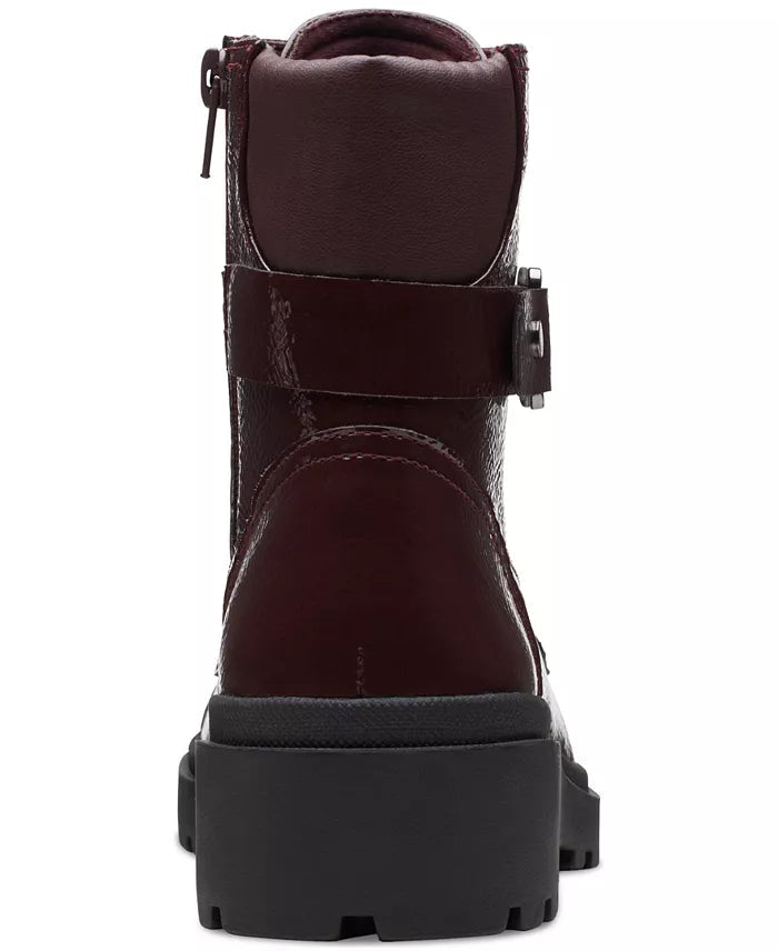 Women's Lace-Up Buckle Ankle Boots With 2-Inch Heel