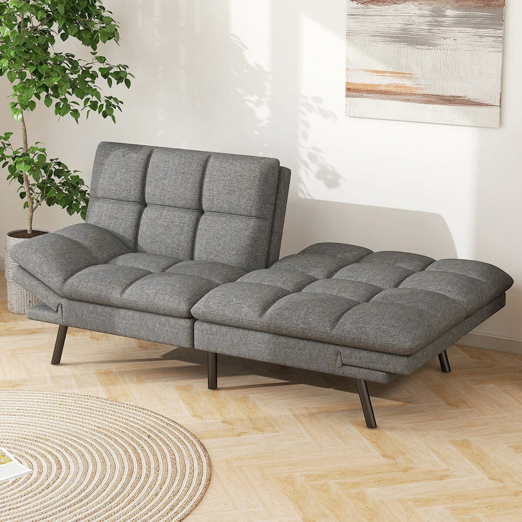Convertible Futon Sofa Bed With Memory Foam, 71in