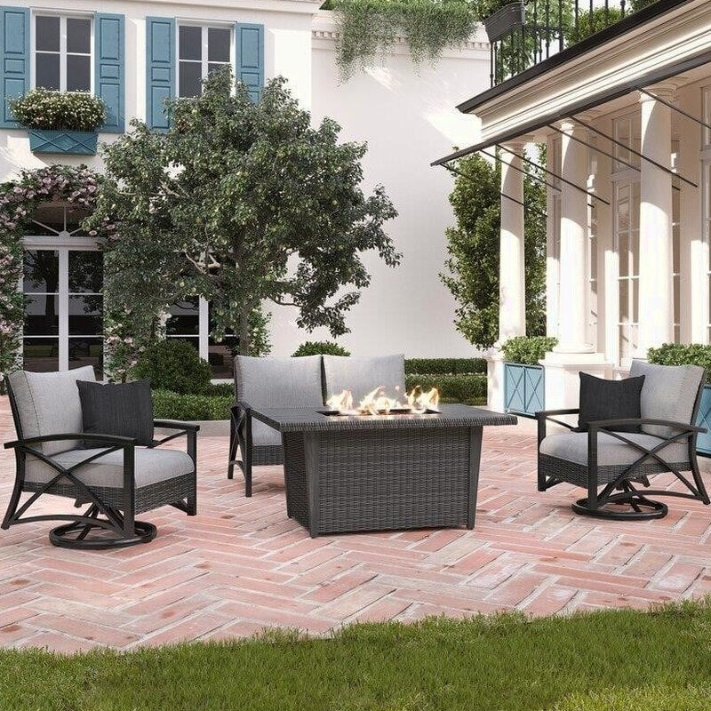 Martha Stewart Metal 4 - Person Seating Group with Cushions