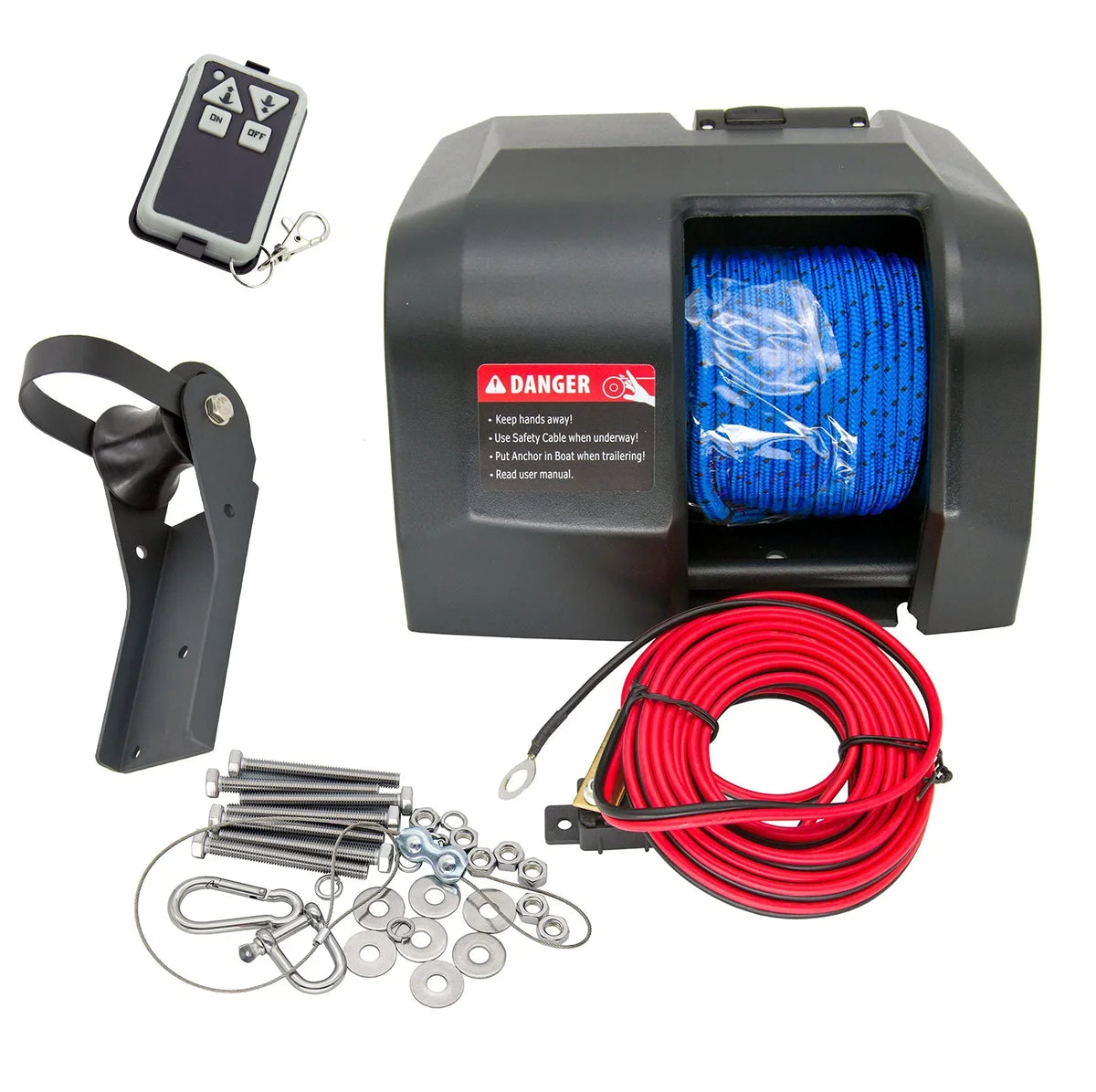 Electric Saltwater Windlass With Wireless Control, 12V, 25 Lbs