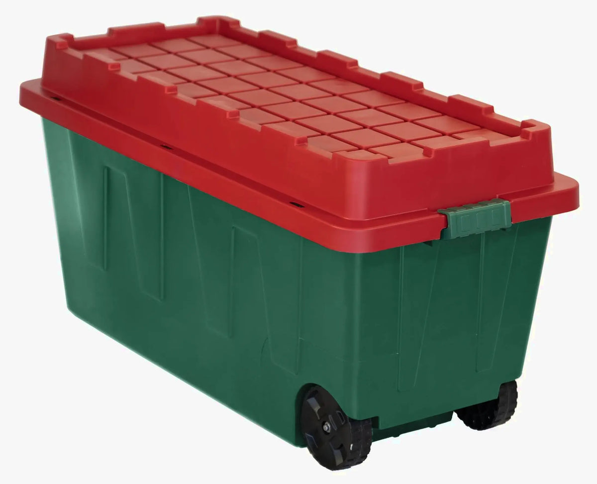 CenTrex 64-Gallon Green Holiday Tote with Latching Lid - Each