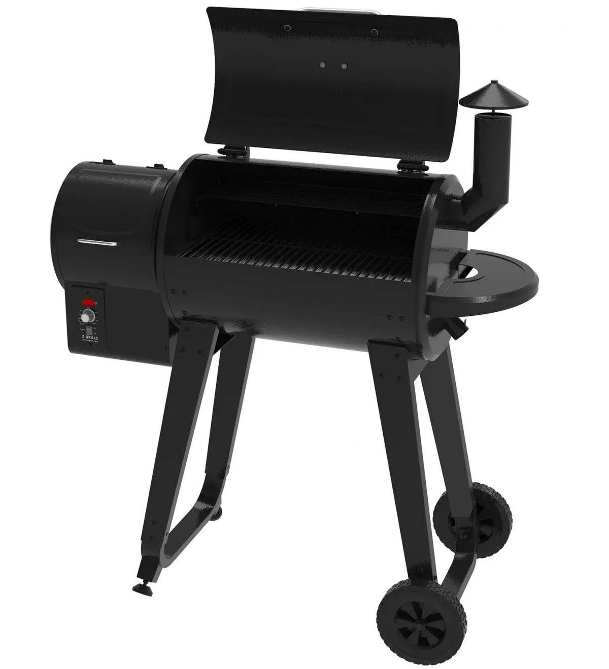 Wood Pellet Grill And Smoker, Black, 459 sq. in. Cooking Area - ZPG-450A3