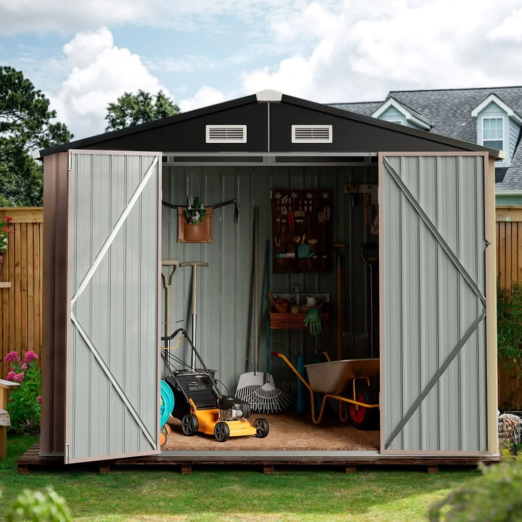 Aoxun 6.4x4 FT Outdoor Storage Shed for Tool Garden
