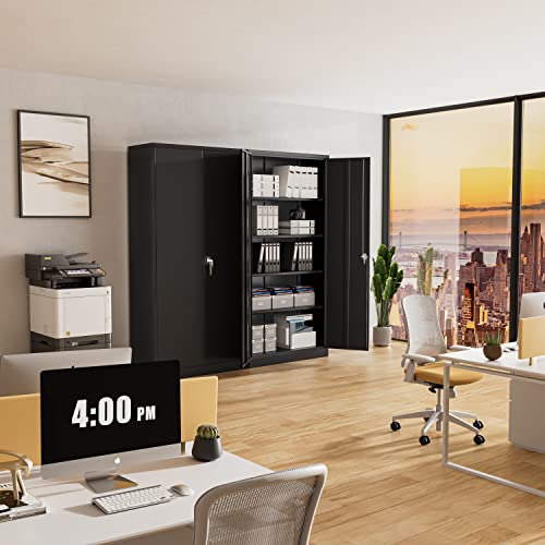 Atripark Metal Storage Cabinet With Lock, 72in Lockable Garage Tool Cabinet With Doors