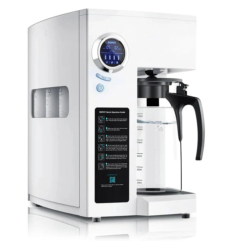 RO100ROPOT-UV Countertop Reverse Osmosis Water Filter - 6-Stage Purification With UV And Remineralization