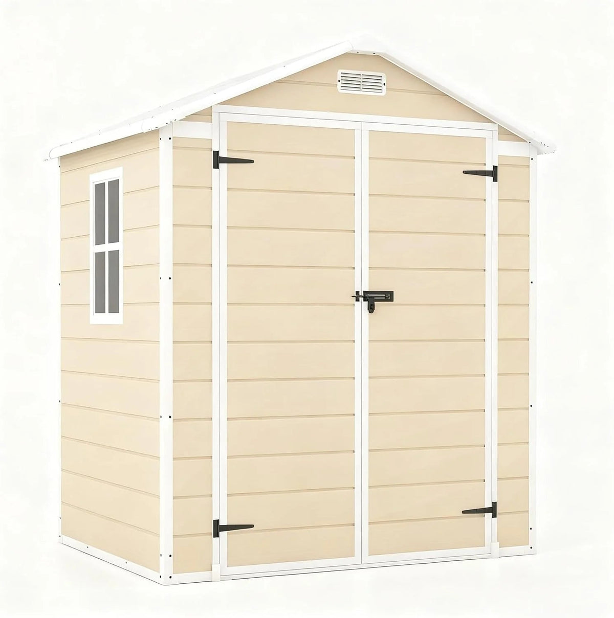Patiowell 6x4 FT Resin Outdoor Storage Shed With Floor - Light Gray