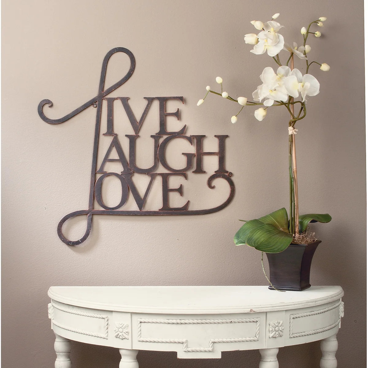 Live Laugh Love Metal Wall Art Sign, 20.5in W x 21.5in H