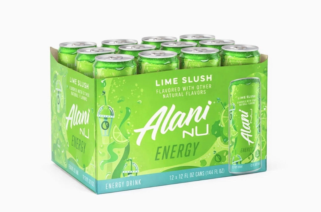 Energy Drink, Lime Slush Flavor, 12 Pack (12fl oz Cans), Sugar Free, Low Calories, 200mg Caffeine