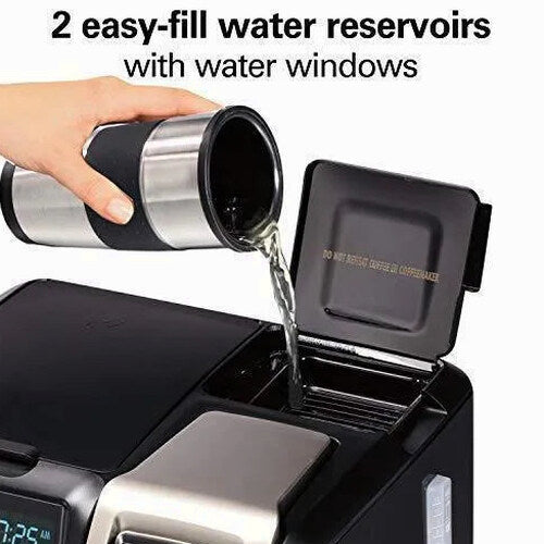 Hamilton Beach FlexBrew Thermal Coffee Maker, Single Serve &amp; Full Pot, Compatible with K-Cup Pods or Grounds, Programmable, Black and Stainless (49966)