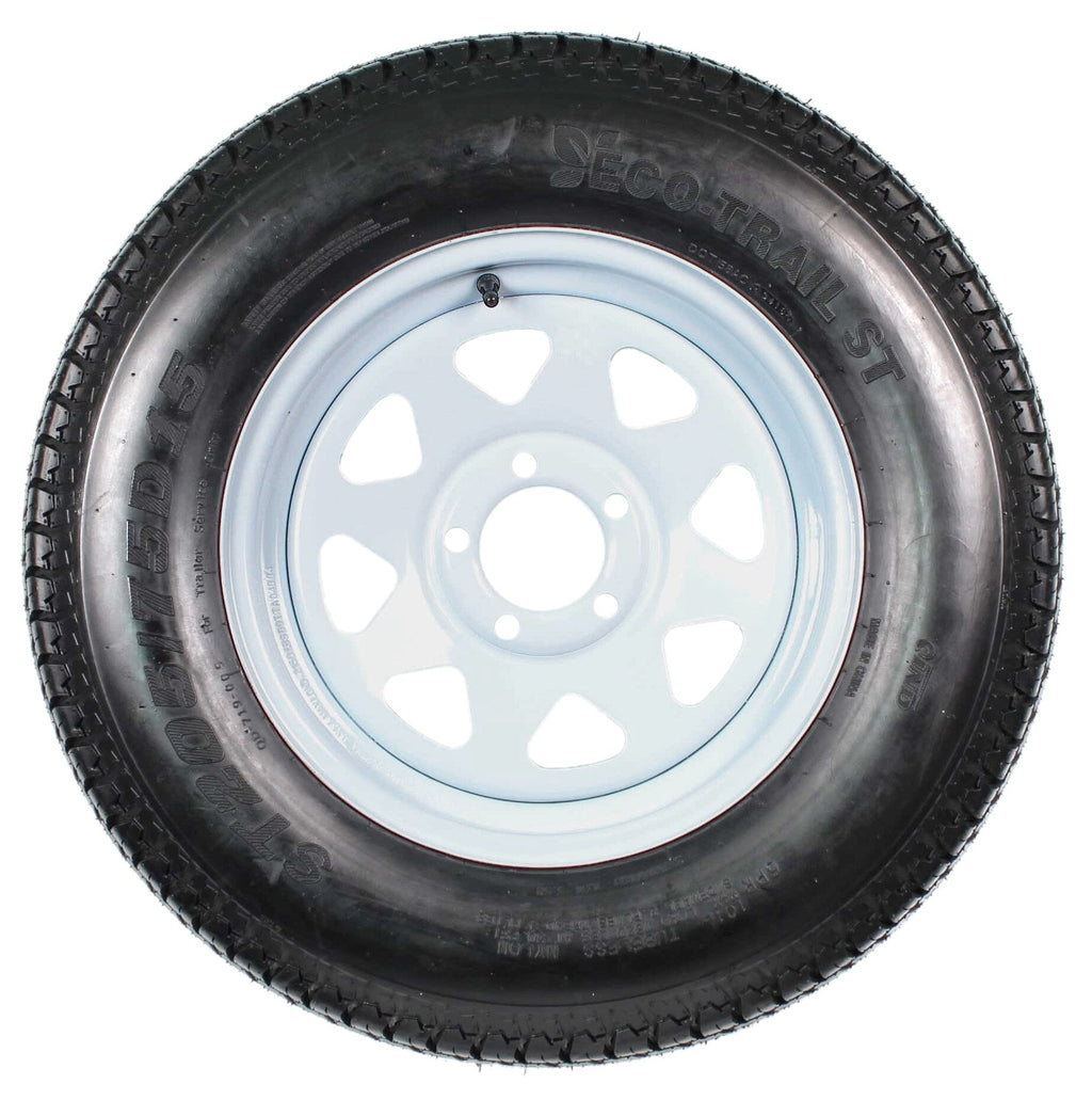 2-Pack Trailer Tire On Rim ST205/75D15 205/75 D 15 in. LRC 5 Hole White Spoke