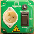 EZ Generator Switch, 15A 125V Green Manual Transfer Electrical Switch