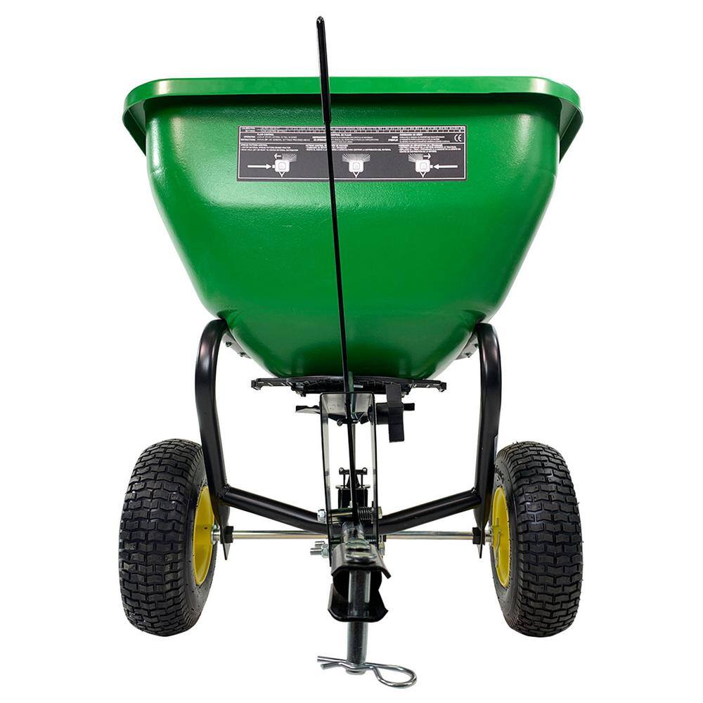 175 lb Tow-Behind Broadcast Spreader With Poly Hopper And Adjustable Flow Control