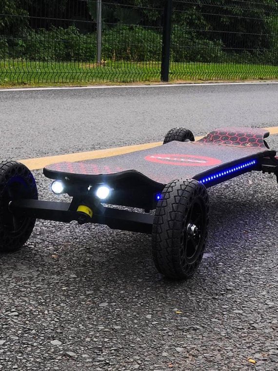 Electric Skateboard 4000 Watts 12S3P 35 Mph 22 Mile Range 6 in Wheels - Black