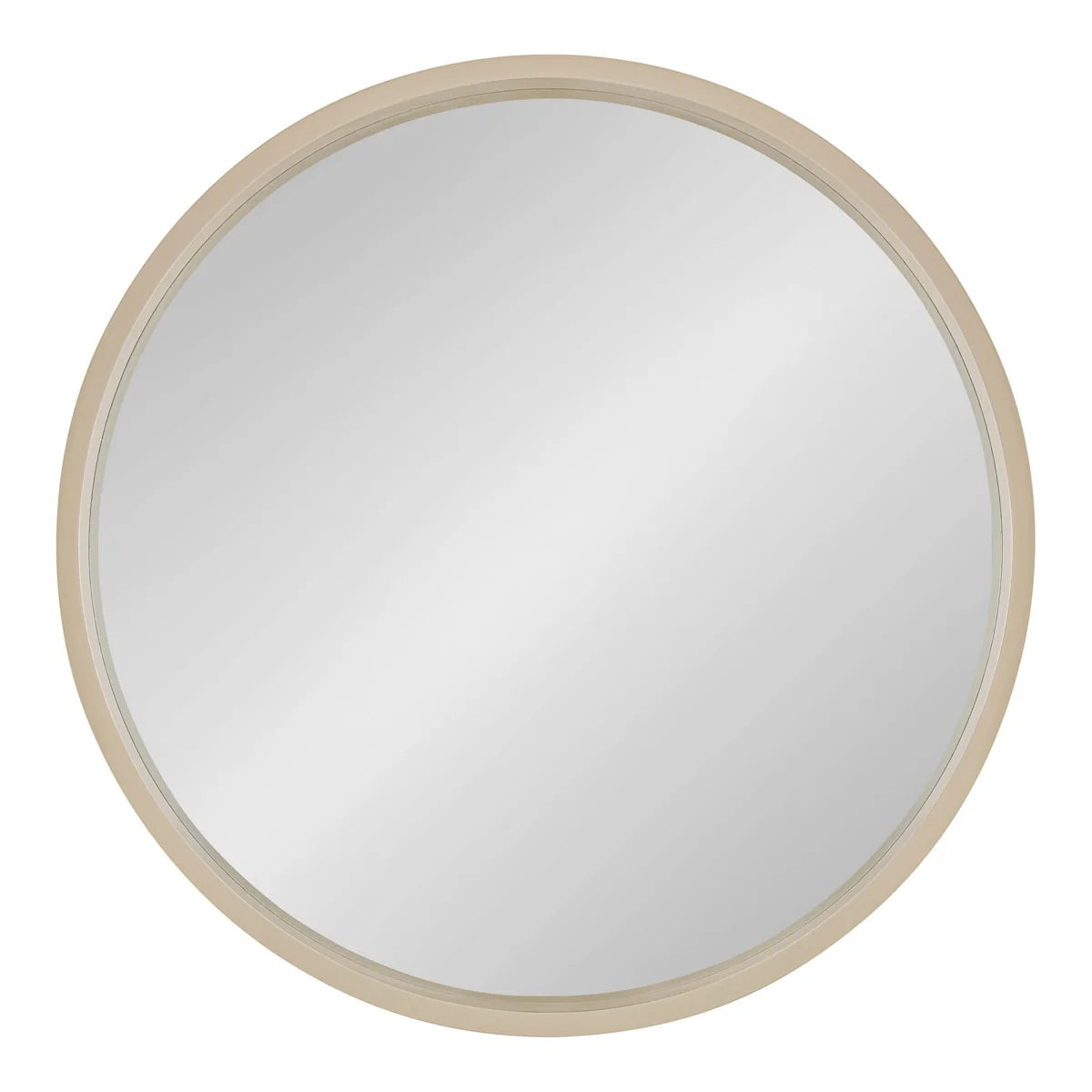 Round Wood Accent Wall Mirror With Modern Decorative Wooden Frame