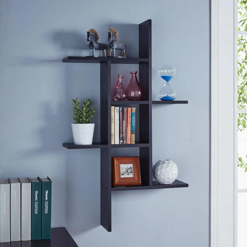 Cantilever Floating Wall Shelf, 24 x 5.75 x 40 in Laminated MDF