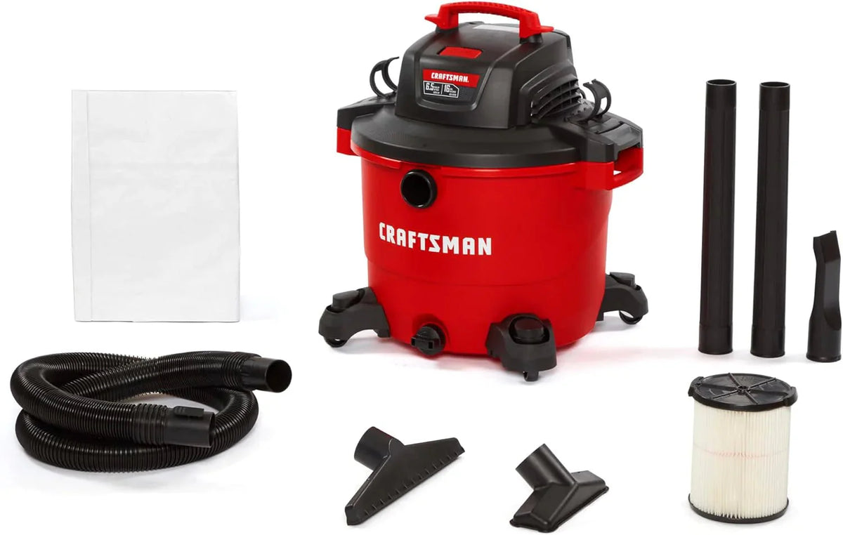 Craftsman 16 Gallon 6.5 Peak HP Wet/Dry Vac, Red - CMXEVBE17595