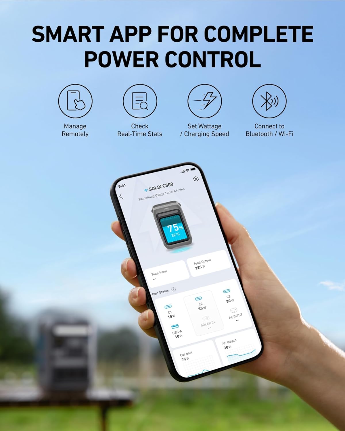Anker SOLIX C300 Portable Power Station, 288Wh Battery, 300W - C300