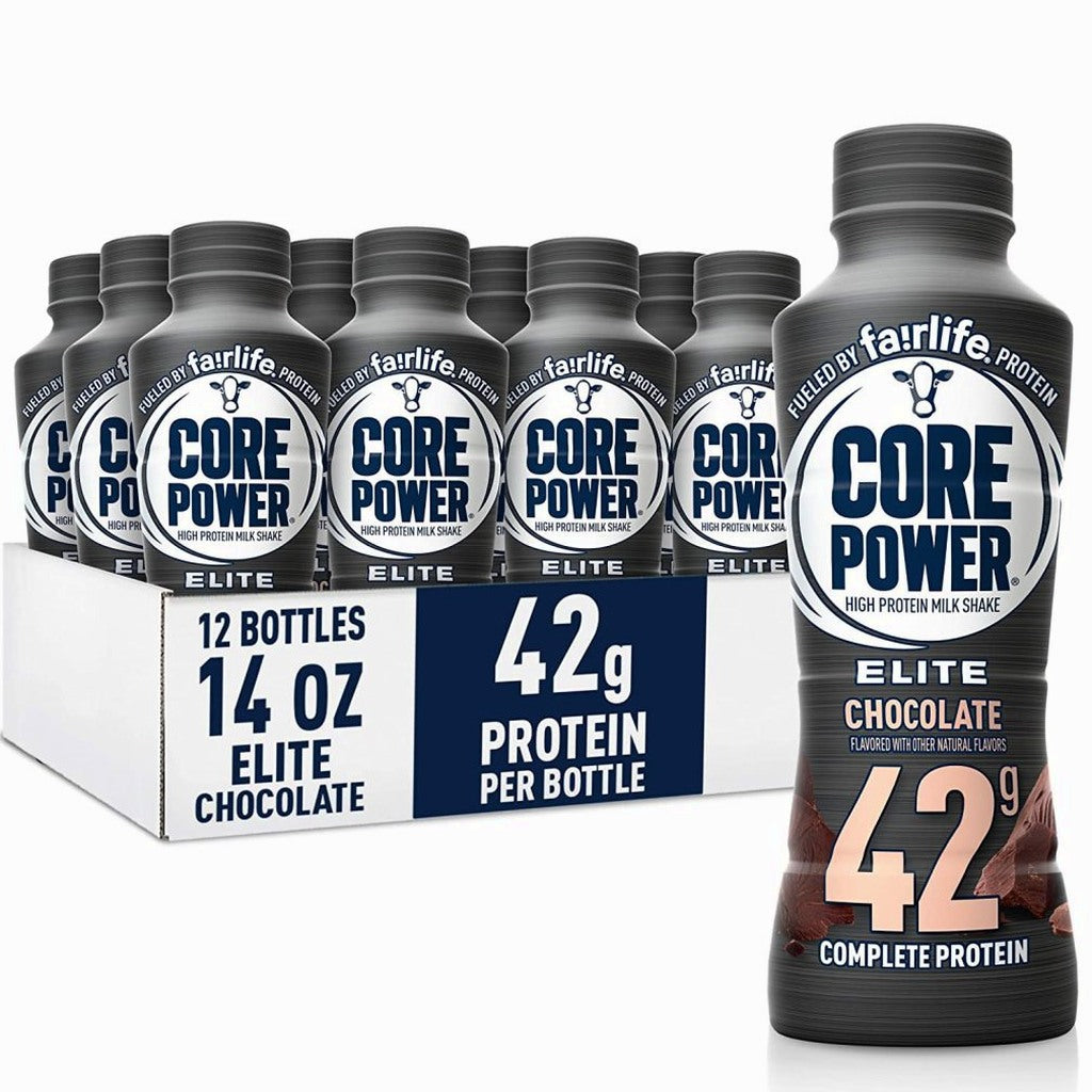 Core Power Elite Chocolate Protein Shake 42g, 14 Fl Oz, Pack of 12 - Workout Recovery Drink
