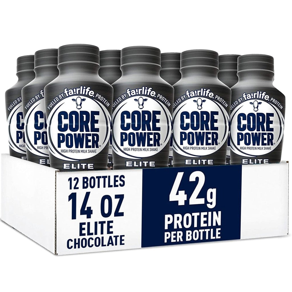 Core Power Elite Chocolate Protein Shake 42g, 14 Fl Oz, Pack of 12 - Workout Recovery Drink