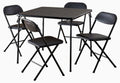 Cosco 5-Piece Folding Card Table Set, Black - Vinyl Seats, Easy Storage, Durable