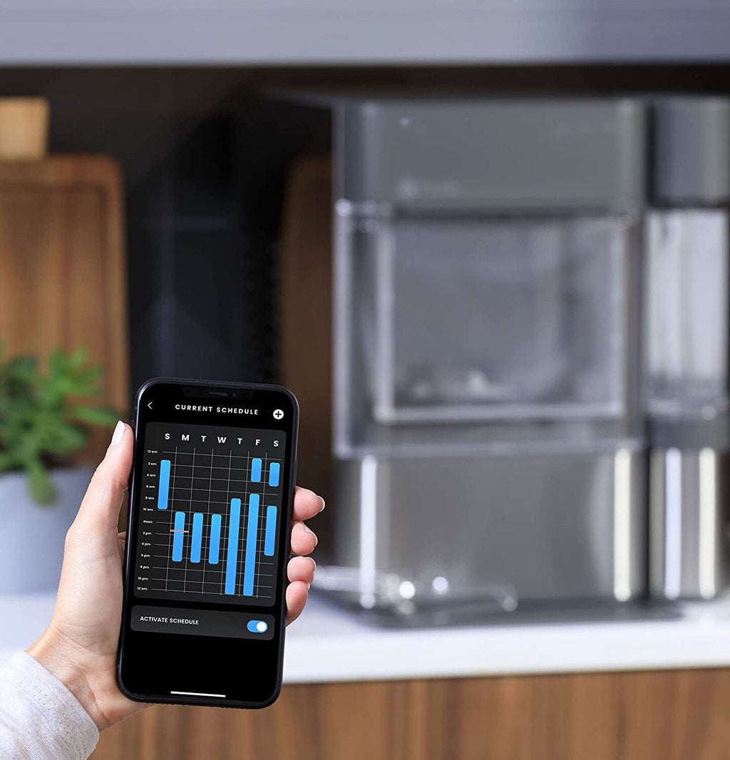 GE Profile Opal 2.0 | Countertop Nugget Ice Maker | Ice Machine with WiFi Connectivity | Smart Home Kitchen Essentials | Black Stainless