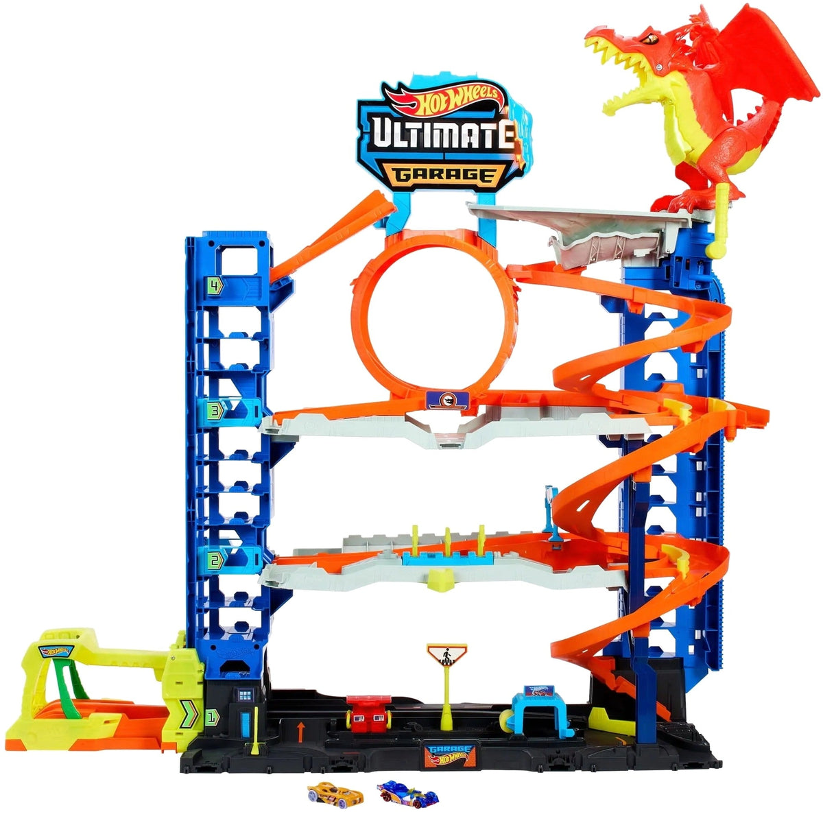 Hot Wheels City Ultimate Garage Playset with 2 Die-Cast Cars, Storage for 50+ Cars Child Age 4-8