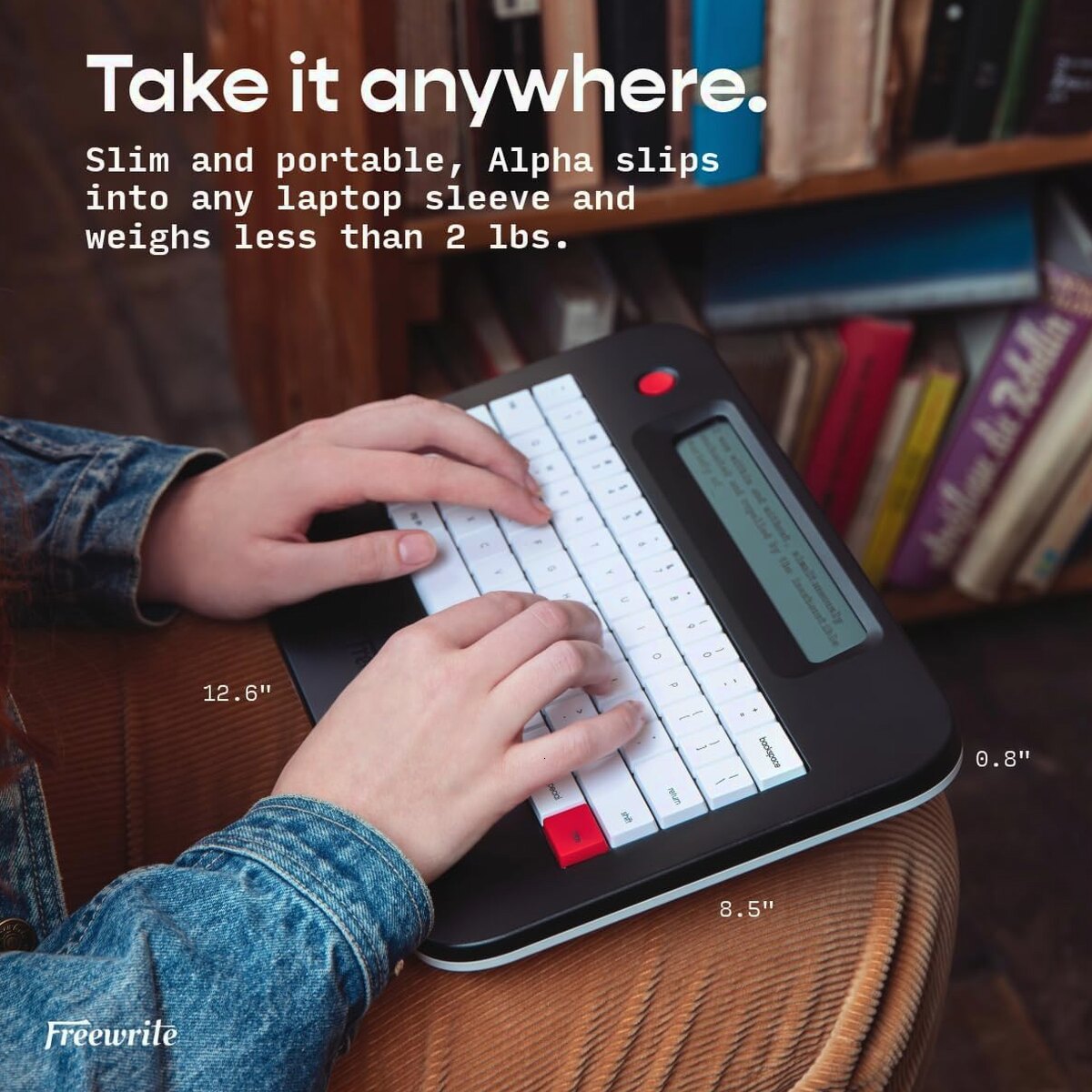 Freewrite Alpha Digital Typewriter, Backlit LCD, Wi-Fi Backup