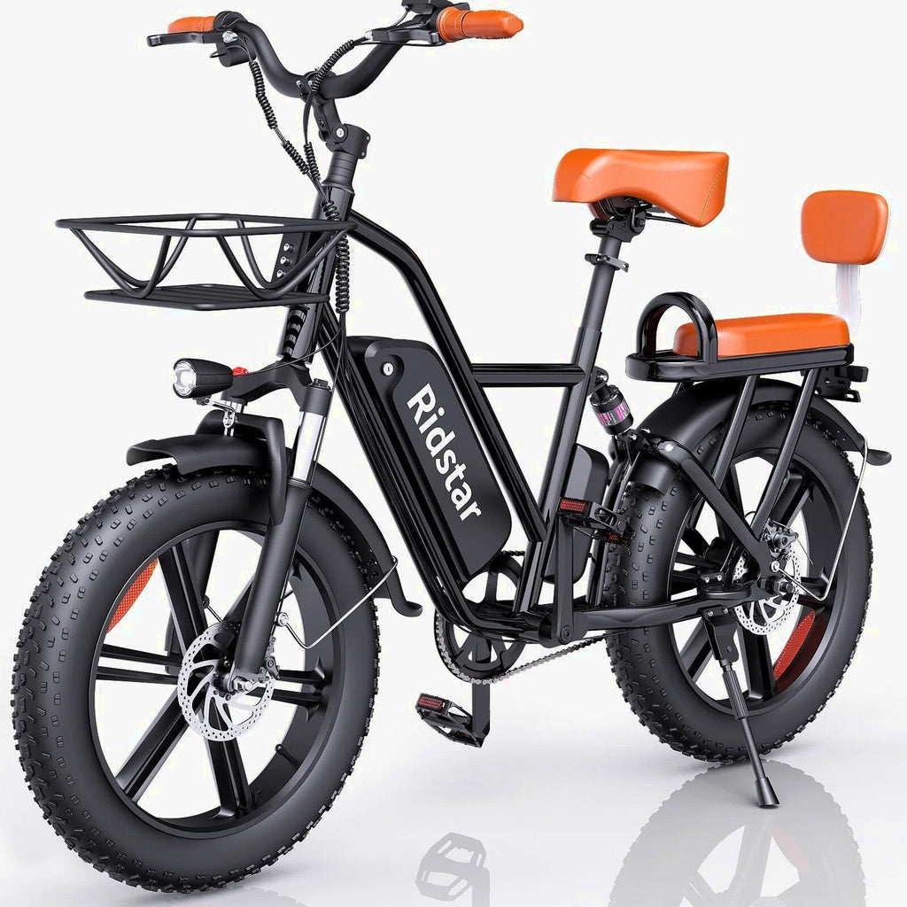 Electric Bike for Adults750W 30-70Miles 48V 15AH Removable Battery Ebike 20" x 4.0 Fat Tire Beach Commuting E-Bike 2 Seater W/Fork Suspension UL2849
