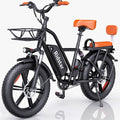 Electric Bike for Adults750W 30-70Miles 48V 15AH Removable Battery Ebike 20" x 4.0 Fat Tire Beach Commuting E-Bike 2 Seater W/Fork Suspension UL2849