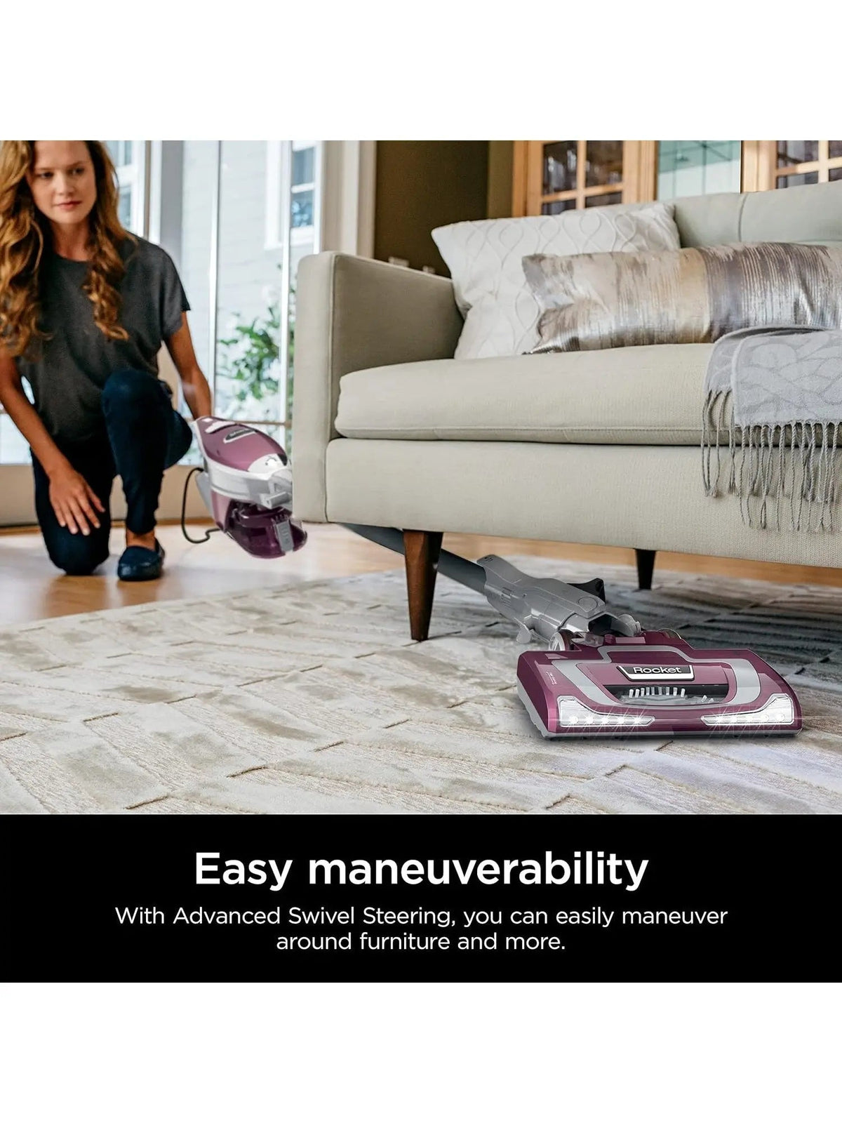 Corded Stick Vacuum With XL Dust Cup, LED Headlights And Pet Hair Tools - Bordeaux/Silver