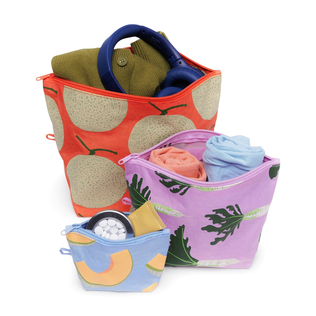 Baggu Recycled Nylon Go Pouches - Set of 3 - Japanese Produce