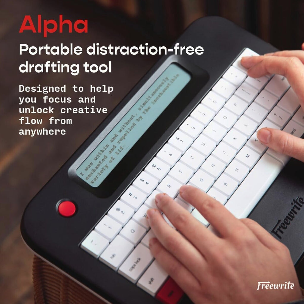 Freewrite Alpha Digital Typewriter, Backlit LCD, Wi-Fi Backup