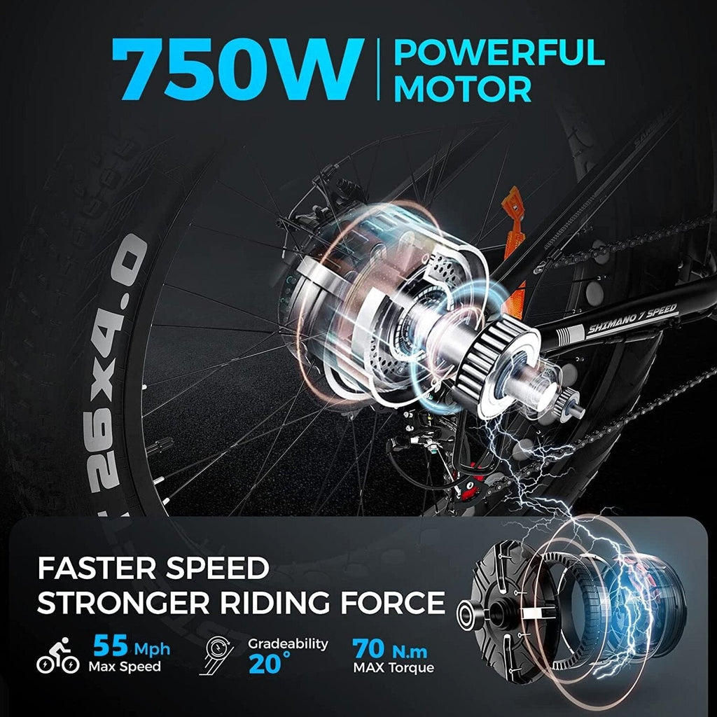 Outdoor electric bike with 48V/15Ah lithium battery