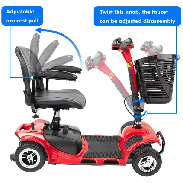 UltraLite Portable 4-Wheel Mobility Scooter - A898, 14-Mile Range