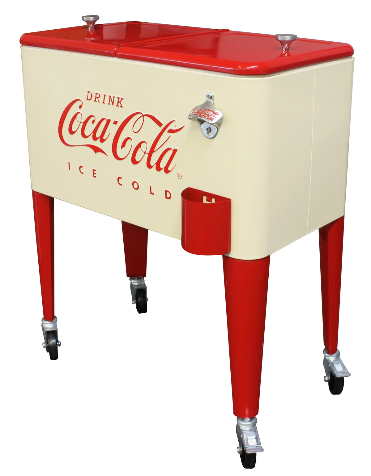 Leigh Country Coca-Cola Metal Outdoor Patio Cooler 60 Qt Cream and Red - CP 98111