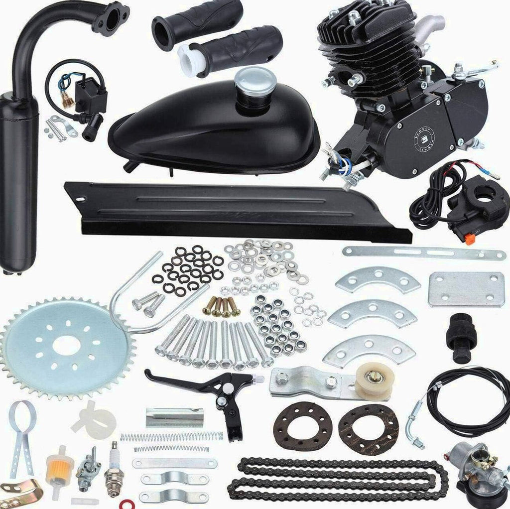 Sange 50cc 2-Stroke Petrol Motor Conversion Kit for 26′′-28′′ Bikes – Black, Air-Cooled, Easy Install, Fuel Efficient