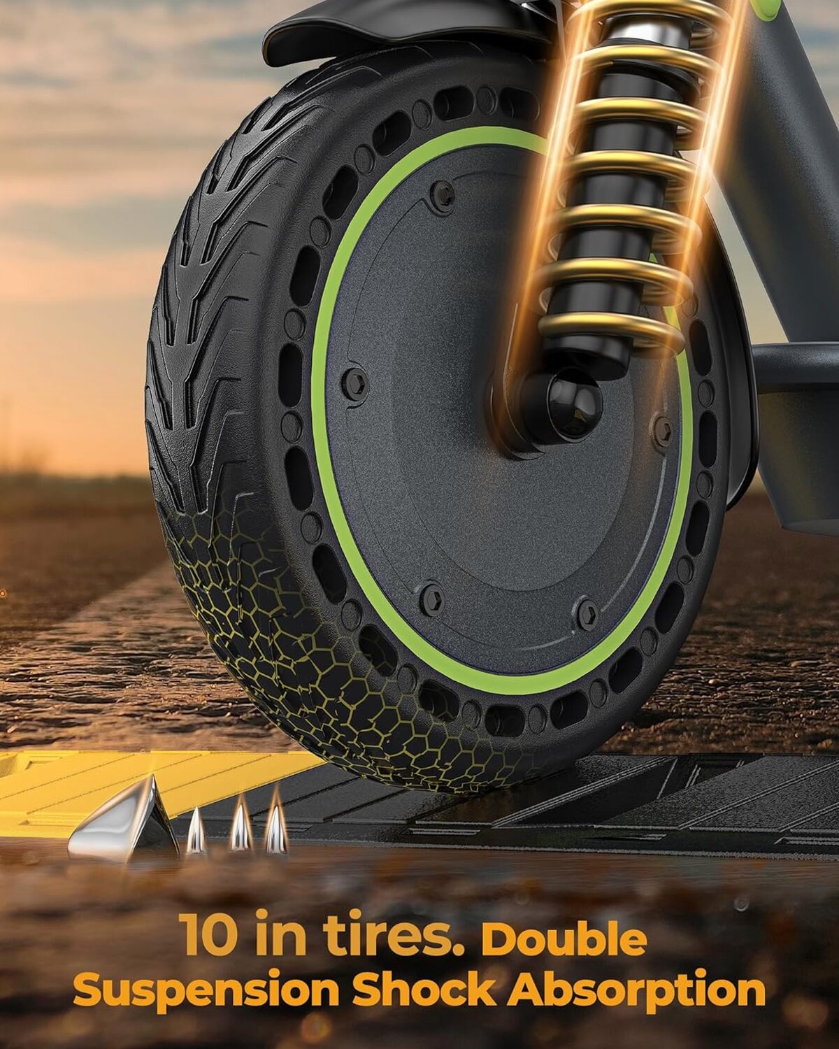 Electric Scooter - 8.5" Solid Tires, 350W Motor, Up to 19 MPH and 21-23 Miles Long-Range Portable Foldable Commuting Scooter for Adults with Double Braking System and App